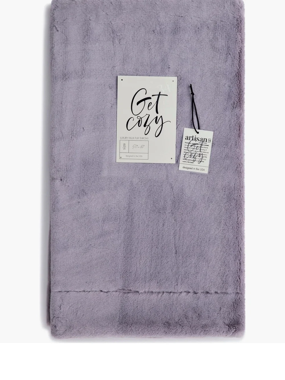 Artisan 24 Get Cozy Lilac Velvety Soft Plush Blanket 50”x60”